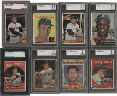 1940-1979 Topps and Assorted Brands "Grab Bag" Collection (51 Different) Including Mantle, Robinson, Williams and Other Hall of Famers! 